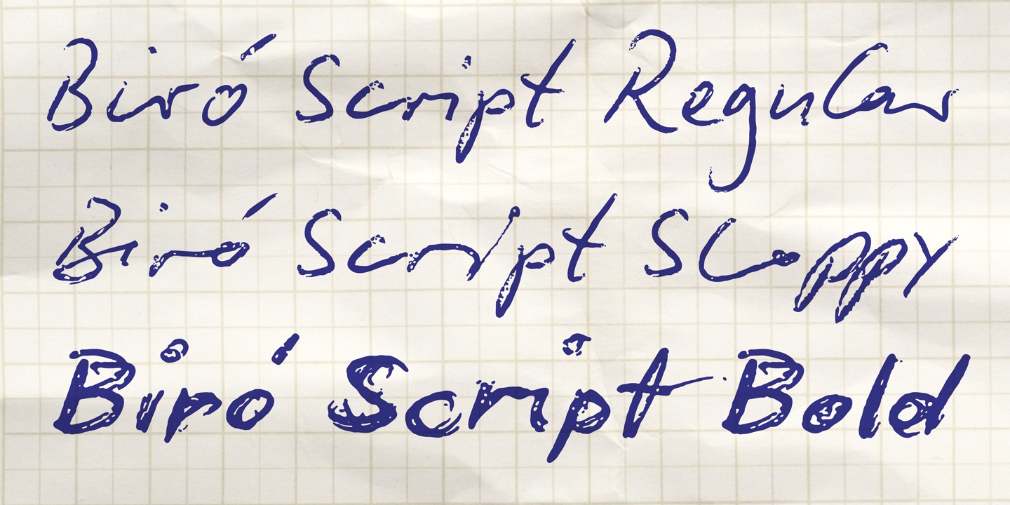 Example font Biro Script Plus #9